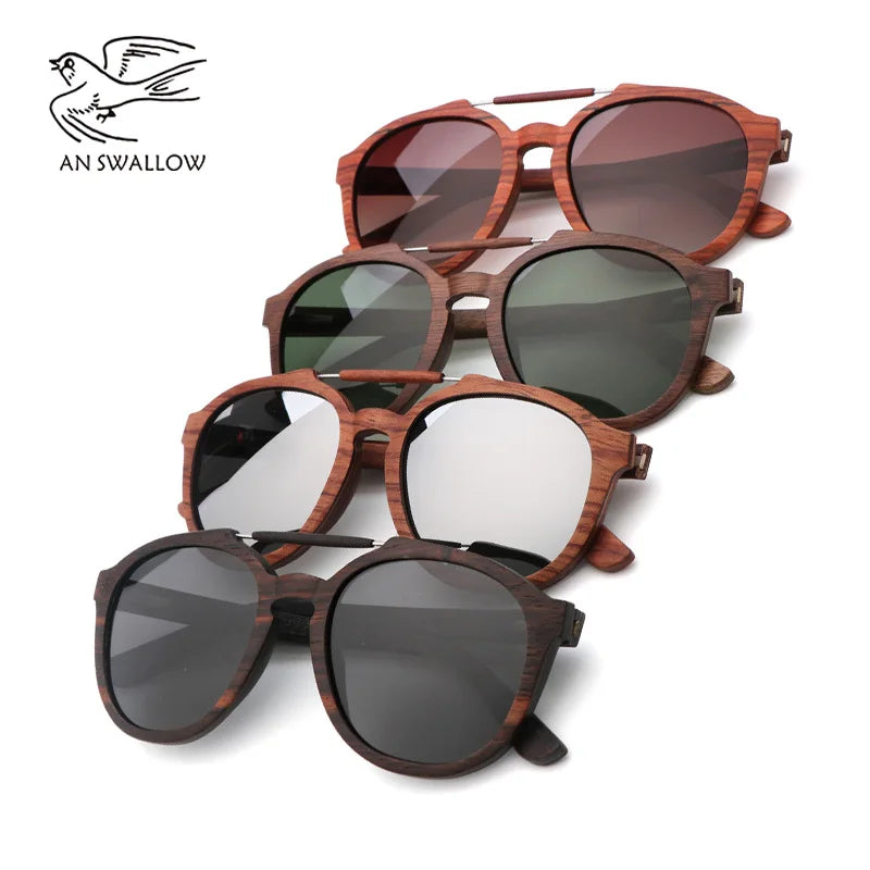 Nova tendência clássica óculos de sol de madeira armação elíptica moda cavalheiros e femininos óculos de sol lente tac uv400