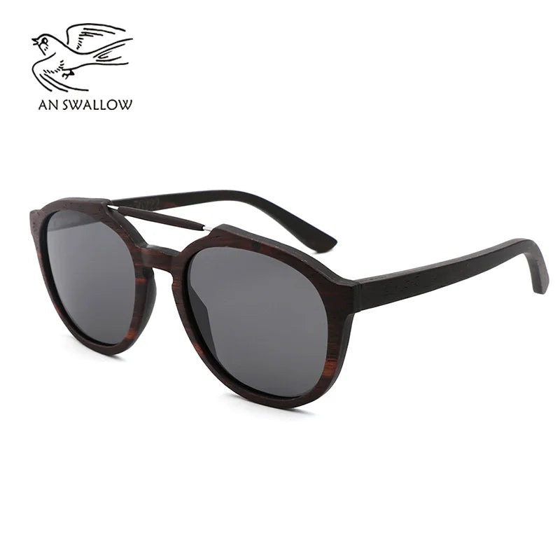 Nova tendência clássica óculos de sol de madeira armação elíptica moda cavalheiros e femininos óculos de sol lente tac uv400