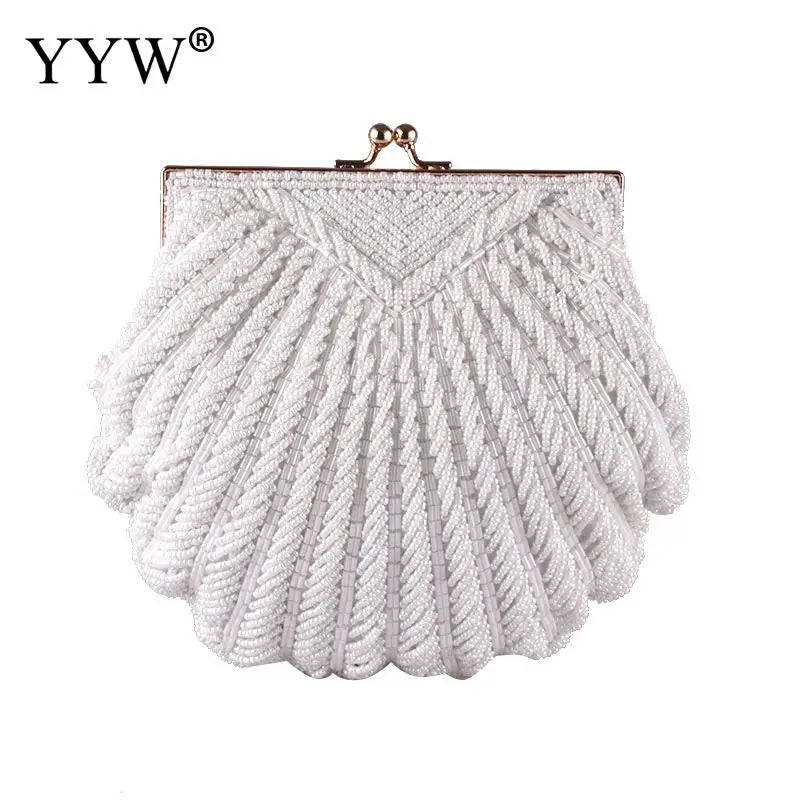 Elegant Pearl Beaded Evening Clutch for Women