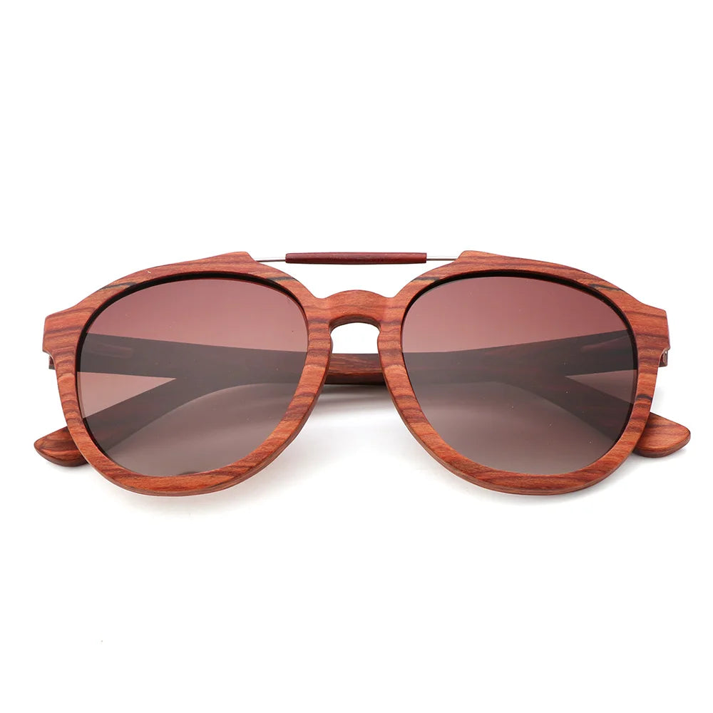 Elegant Bamboo Frame Polarized Sunglasses
