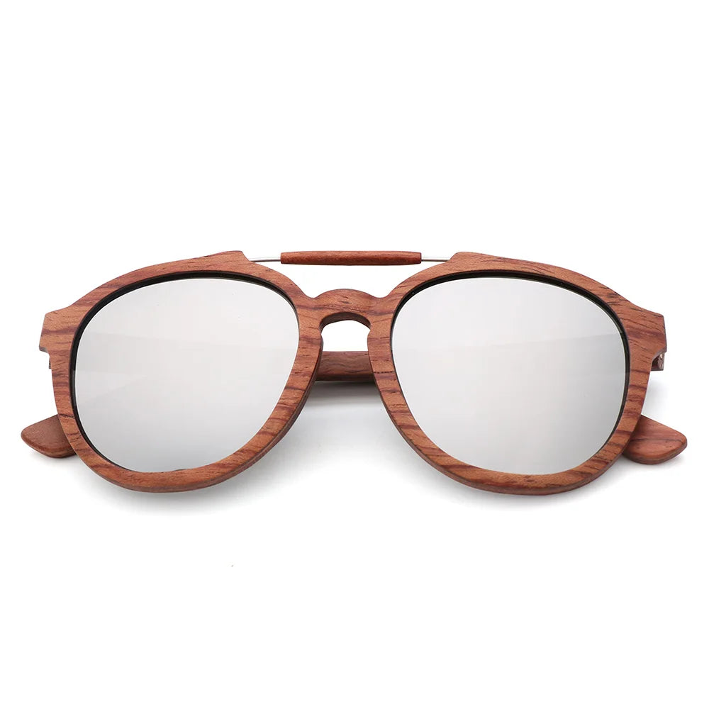 Elegant Bamboo Frame Polarized Sunglasses