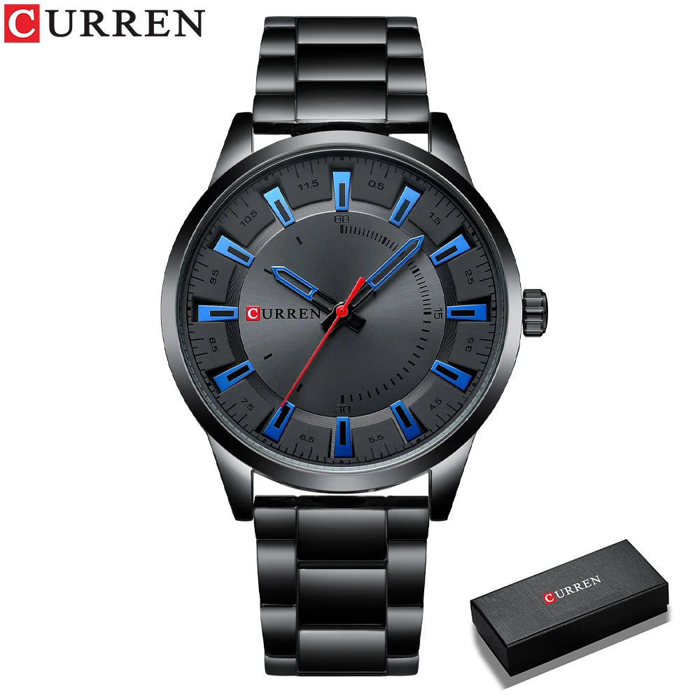 CURREN Sleek Quartz Men's Watch with Stainless Steel Band