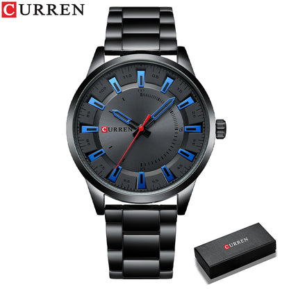 CURREN Sleek Quartz Men's Watch with Stainless Steel Band
