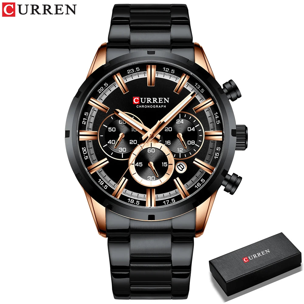 Luxury CURREN Men's Waterproof Chronograph Watch