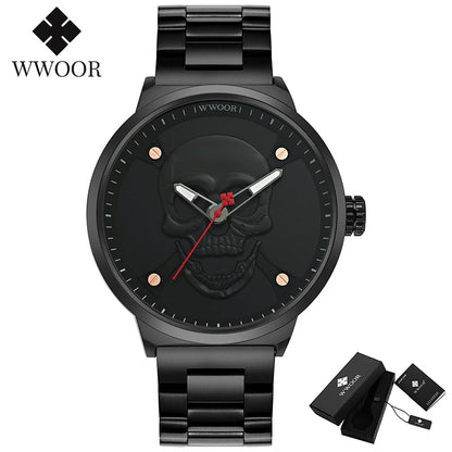 WWOOR Skull Design Luxury Men's Quartz Watch