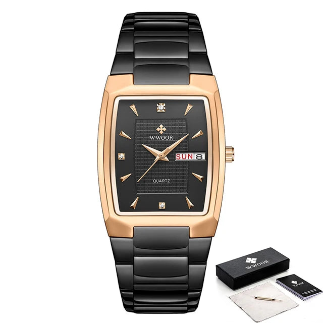 WWOOR Luxury Gold Quartz Watch with Date Display