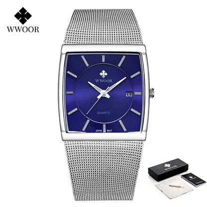 WWOOR Gold Square Men's Watch - Luxury & Precision