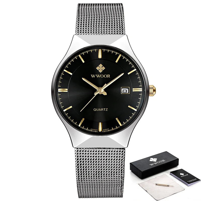 WWOOR Ultra-thin Blue Luxury Men's Watch