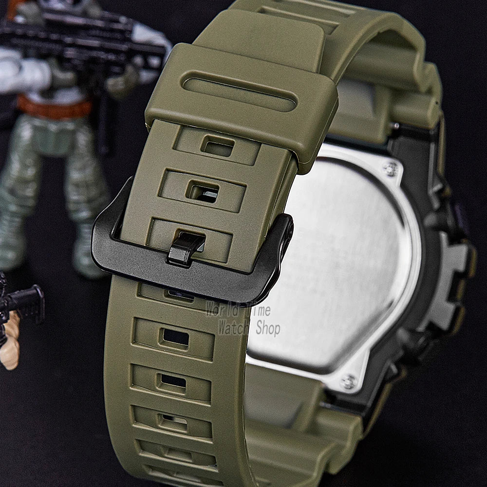 Casio relógio de pulso digital 100 metros, relógio de pulso, modelo masculino, esportivo militar, à prova d'água