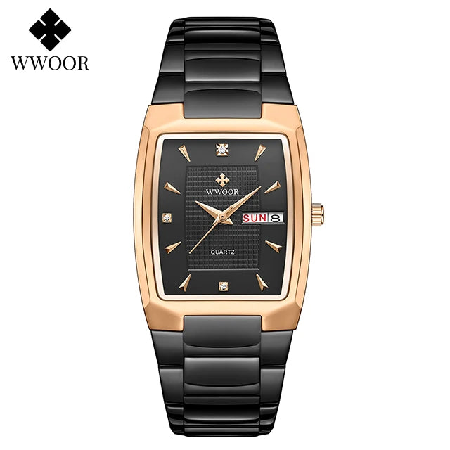 WWOOR Luxury Gold Quartz Watch with Date Display