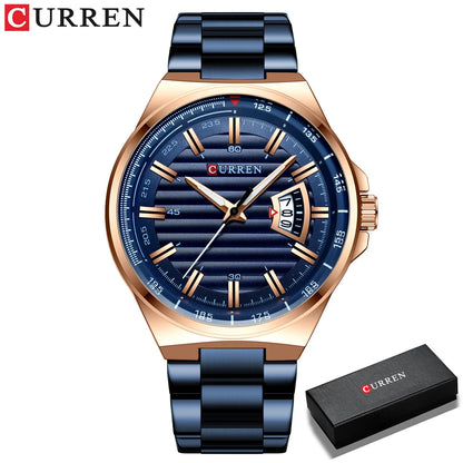 CURREN Men's Fashion Quartz Watch - Stainless Steel