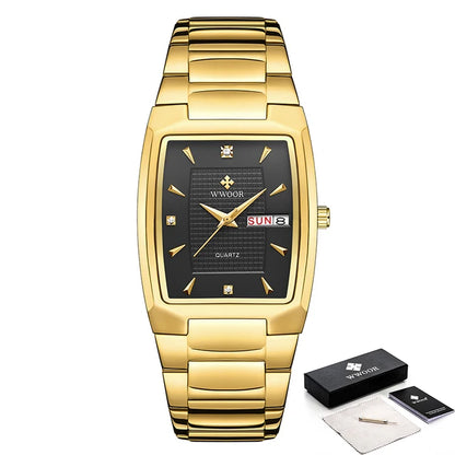 WWOOR Luxury Gold Quartz Watch with Date Display