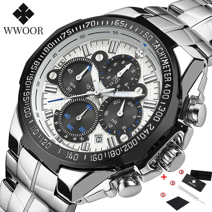 WWOOR Luxury Sport Chronograph Watch for Men