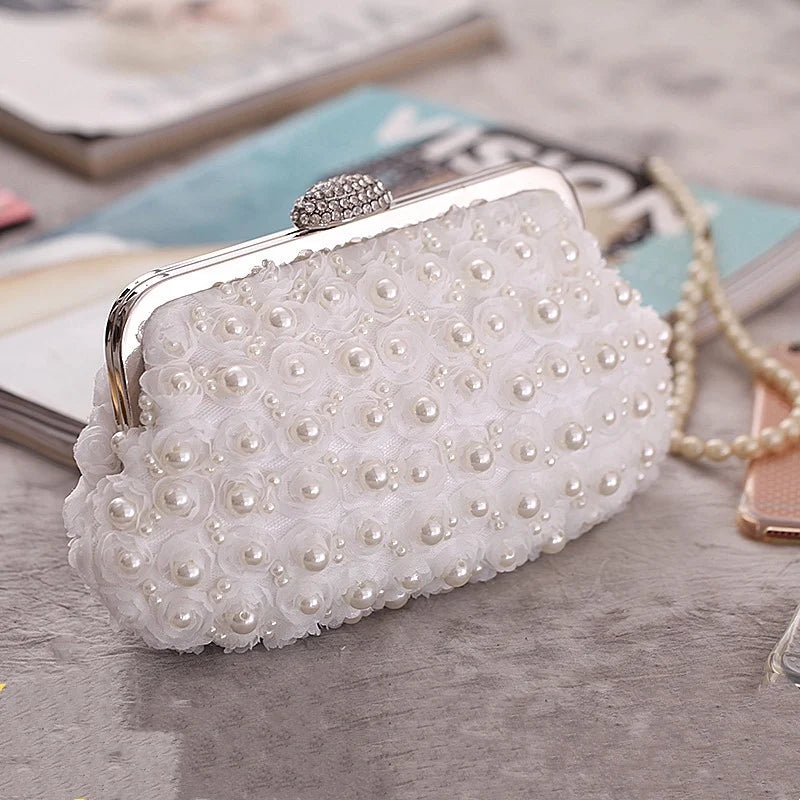 Strass pérola bolsa feminina sacos de embreagem saco de noite moda bolsa das mulheres embreagem luxo para sacos de casamento festa branco