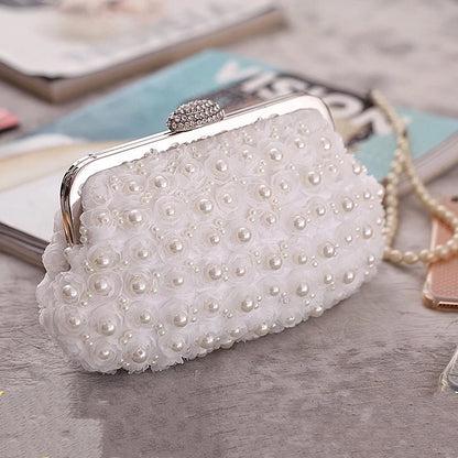 Strass pérola bolsa feminina sacos de embreagem saco de noite moda bolsa das mulheres embreagem luxo para sacos de casamento festa branco