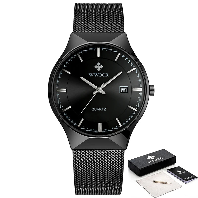 WWOOR Ultra-thin Blue Luxury Men's Watch