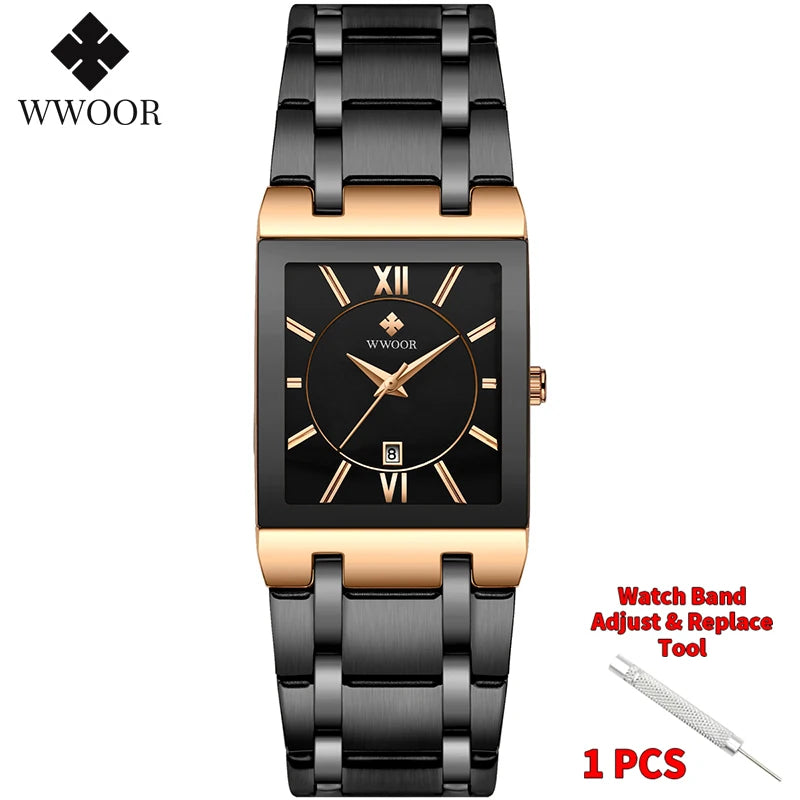 WWOOR Men's Luxury Golden Quartz Watch