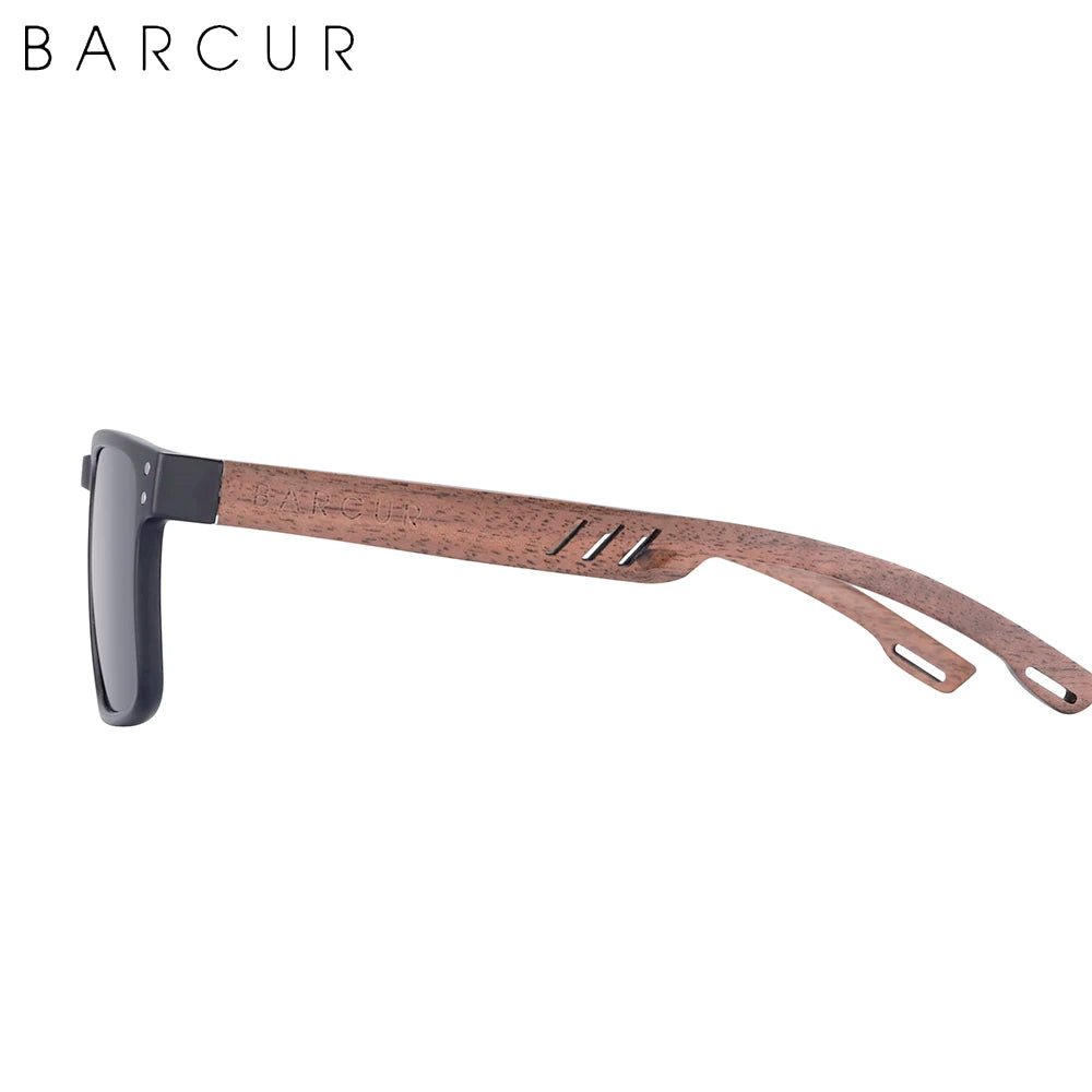 BARCUR Wooden Sunglasses for Men Polarized Natural Walnut Wood Sun Glasses Women Polarized Eyewear UV400 Eyewear Oculos