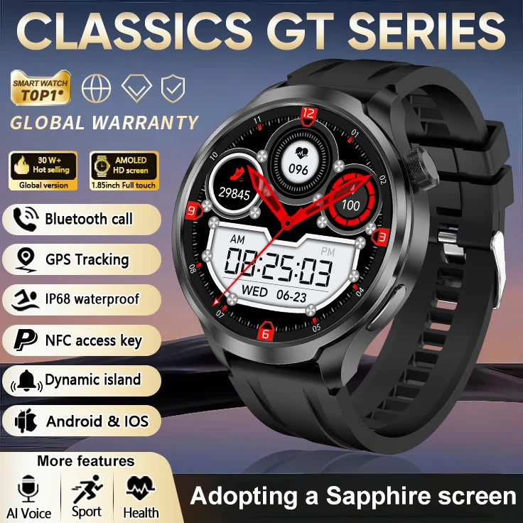 GT5 Pro Smart Watch - AMOLED Screen, NFC, IP68
