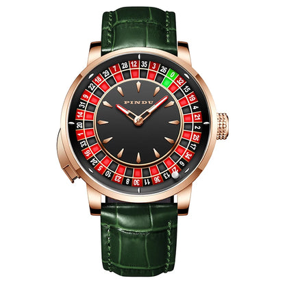 Luxury Men's Mechanical Roulette Watch - Sapphire Crystal
