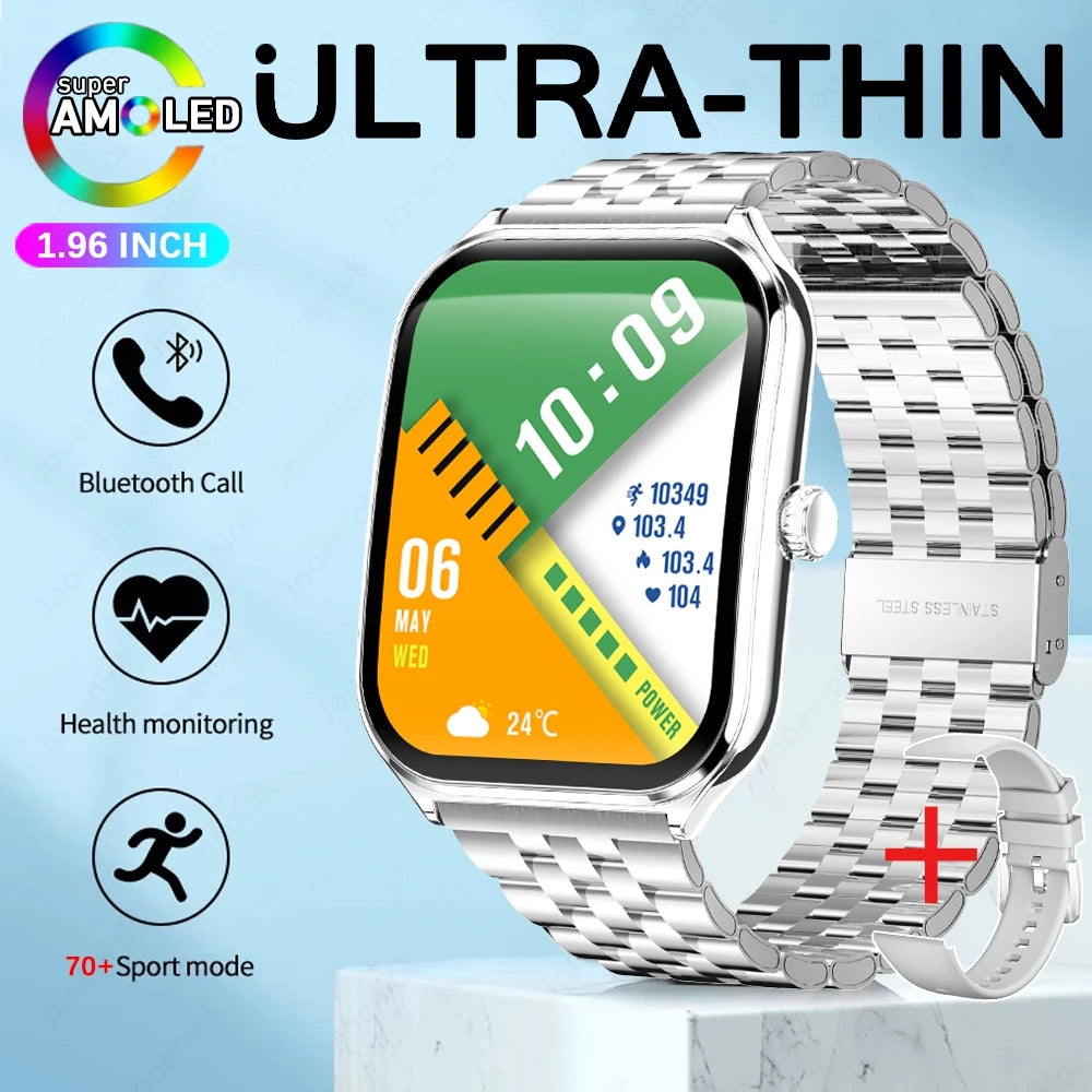 Ultra-Slim AMOLED Smartwatch 1.96" with Bluetooth Calls