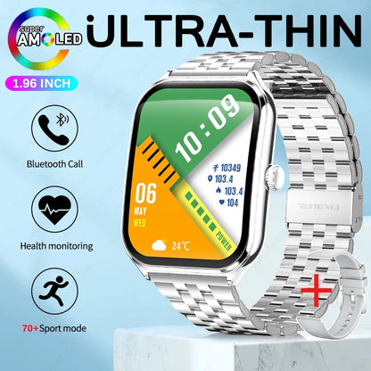 Ultra-Slim AMOLED Smartwatch 1.96" with Bluetooth Calls