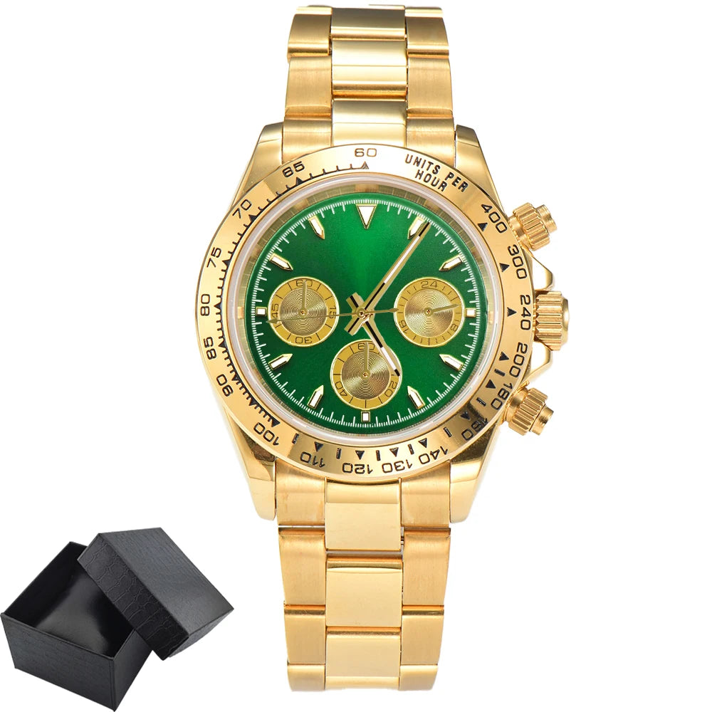 Luxury Custom Gold Chronograph Watch 39.3mm