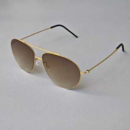 Ultra-leve titânio dinamarca marca grande para 8806 design masculino óculos de sol proteção uv parafuso sol piloto oval óculos