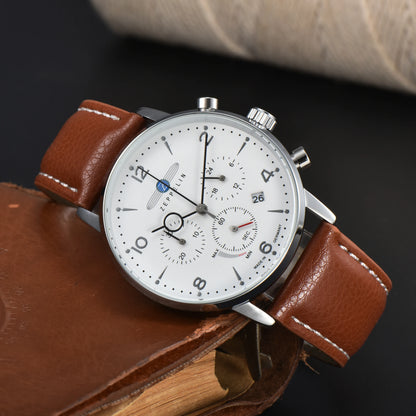 New Fashion Zeppelin Luxury Date Brand Watch Multi Functional Chronograph Classic Retro Business Men's Watch