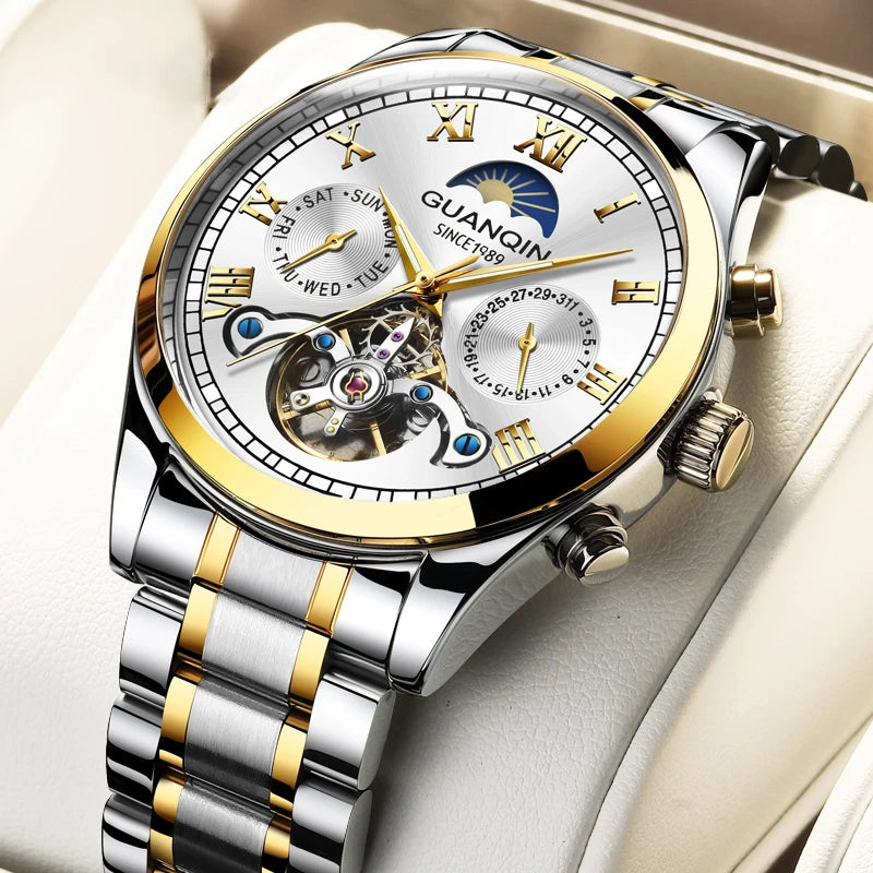 Guanqin Luxury Men's Automatic Tourbillon Watch