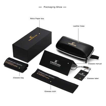 Kingseven óculos de sol masculino polarizado uv400 retro luxo moda feminina óculos masculino armação redonda causal anti-reflexo