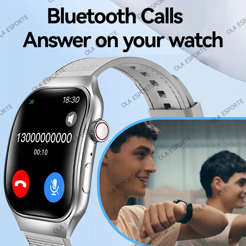 Nova chamada bluetooth relógio inteligente masculino 2.01 "hd tela curvada esportes relógios ecg + ppg monitor de saúde smartwatch para android ios 2025