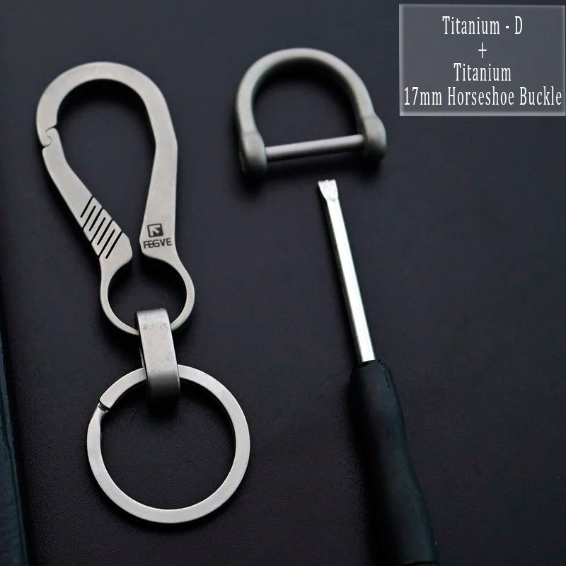 Titanium Luxury Keychain for Men - Ultra-Light Carabiner