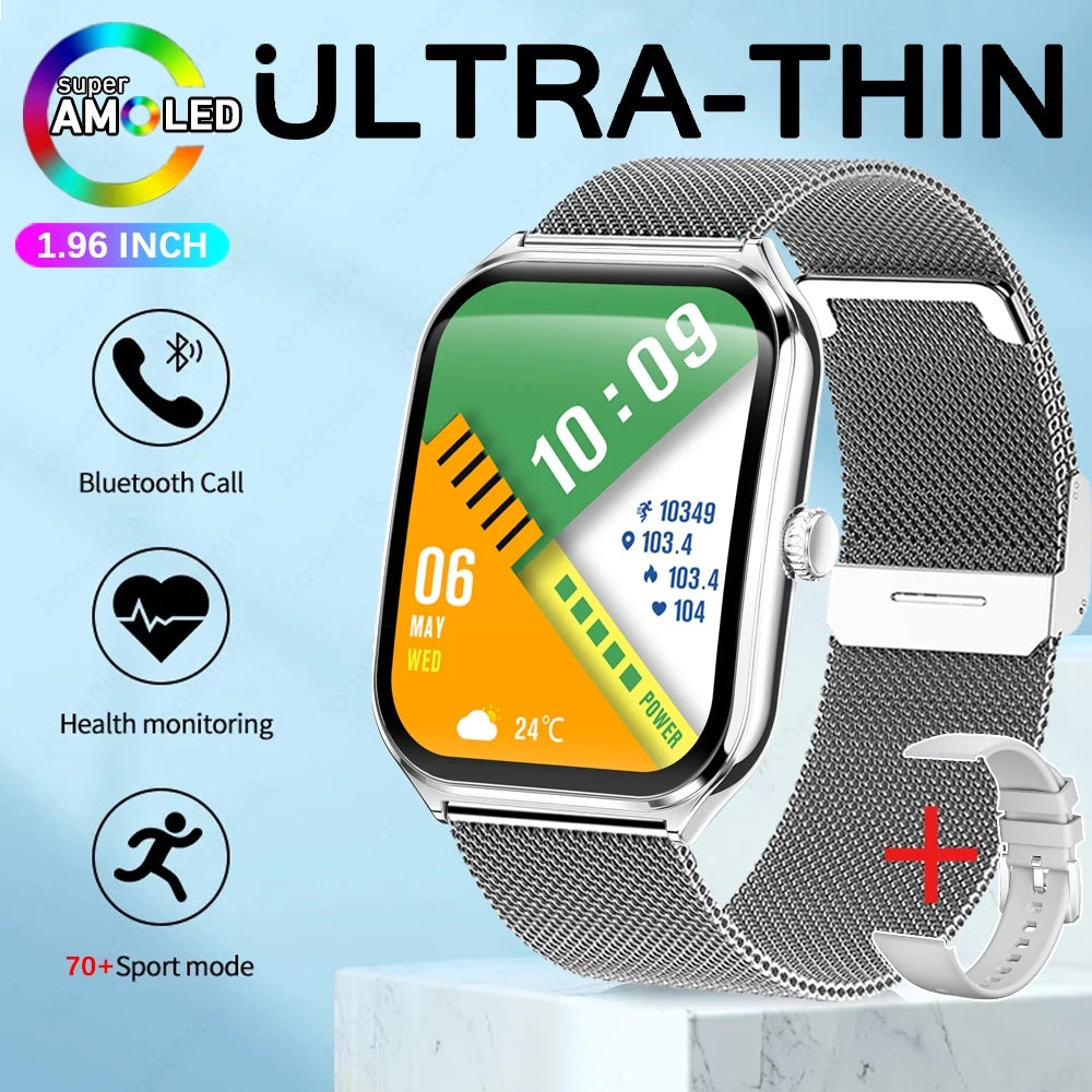 Ultra-Slim AMOLED Smartwatch 1.96" with Bluetooth Calls