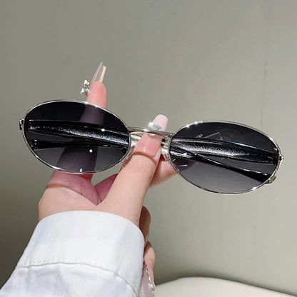 Kammpt vintage oval óculos de sol feminino moda retro ao ar livre casual tons masculino 2025 novo na moda design da marca decoração óculos de sol