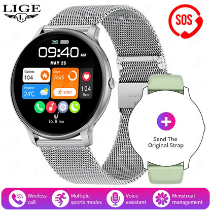 LIGE Smart Watch Women Men Bluetooth Call Sports Fitness Watches Heart Rate Health Monitor Smartwatch Ladies For Android iOS New
