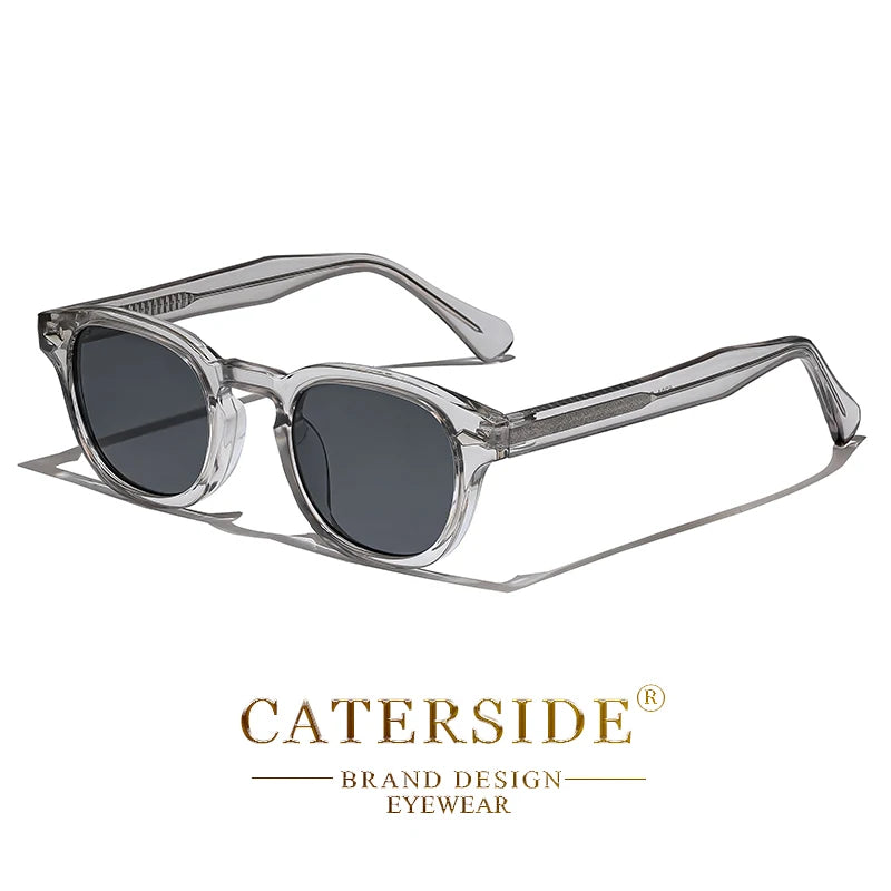 CATERSIDE Retro Round Men Sunglasses Punk Propionic Acid Pin Temple Luxury Sun Glasses Women Sports Leisure Party Eyewear UV400