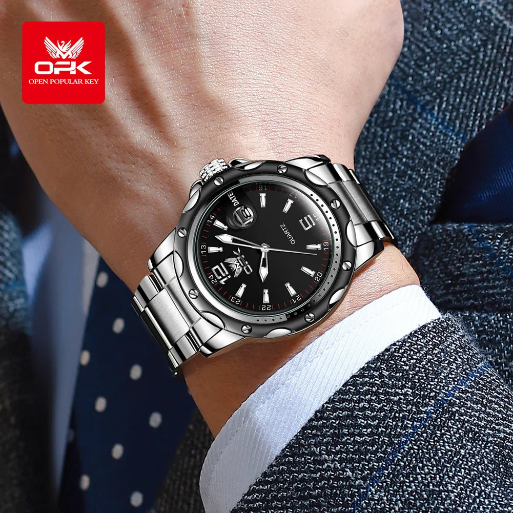 OPK 6026 Original Waterproof Watches For Men Digital Mirror Luxury Quartz Watch  Luminous  Wristwatch Male Date Reloj Hombre