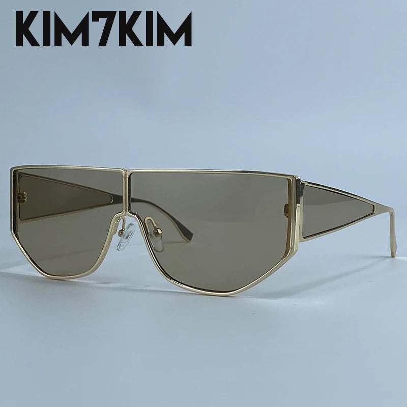 Steampunk Polygon Shield Sunglasses Women 2025 Luxury Brand Night Vision UV400 Windproof Sunglass For Lady Retro Trendy Shades
