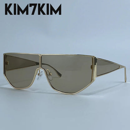 Steampunk Polygon Shield Sunglasses Women 2025 Luxury Brand Night Vision UV400 Windproof Sunglass For Lady Retro Trendy Shades