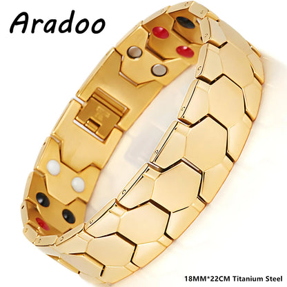 Titanium Steel Magnetic Bracelet for Men - ARADOO