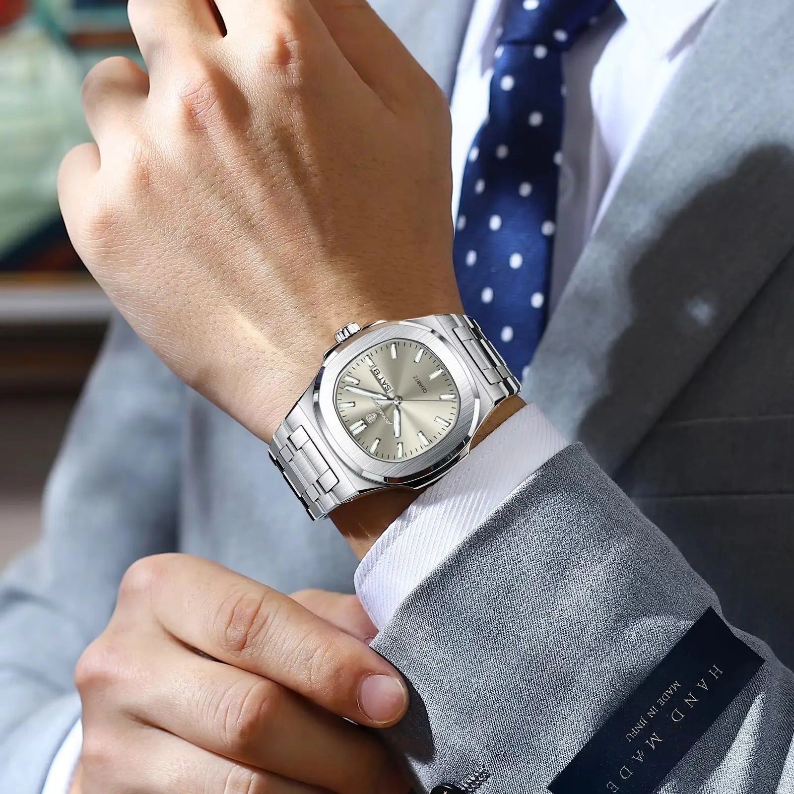 POEDAGAR Original Fashion Men's Watches Waterproof Luminous Date Week Men Watch Stainless Steel Business Luxury Quartz Man Watch