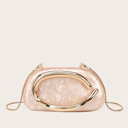 Elegant Acrylic Clutch with Metal Handle