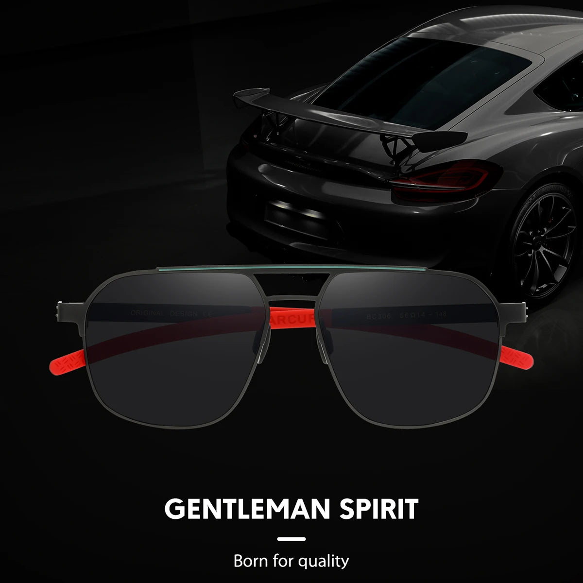 BARCUR Original Brand Designer Sunglasses for Men Polarized Fashion Square Sun Glasses Shades UV400 Eyewear Oculos Gafas De Sol