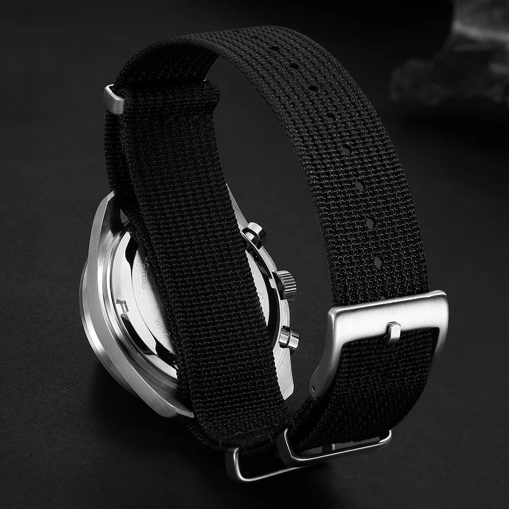 CADISEN 2026 New Men's Watches Luxury Quartz Wrist Watch For Men Canvas Japan VK68 Speed Chronograph Automatic Gift With Box