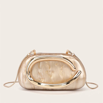 Elegant Acrylic Clutch with Metal Handle