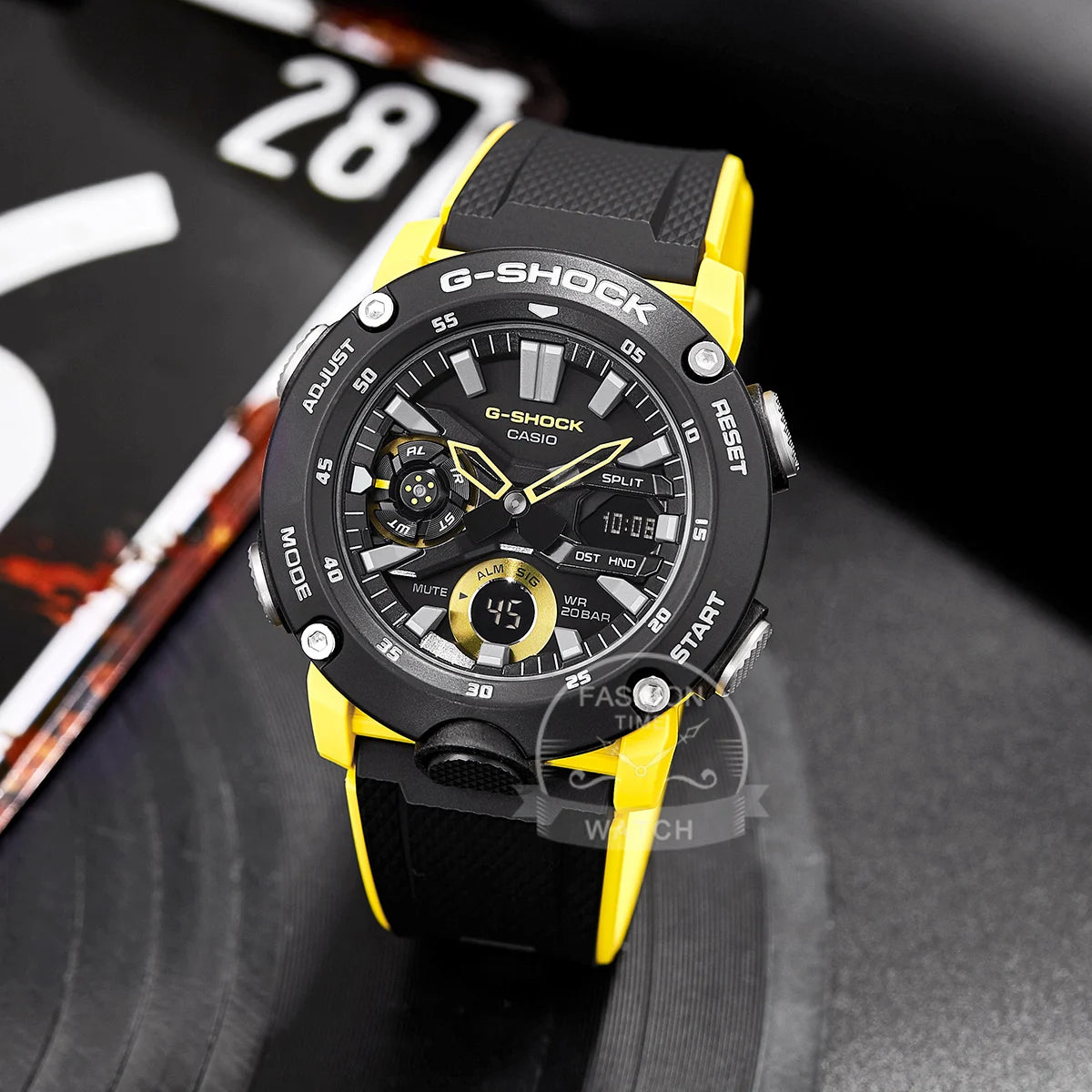 Relógio casio para homens g choque fazenda carvalho movimento octogonal à prova dwaterproof água eletrônico duplo display relógio digital