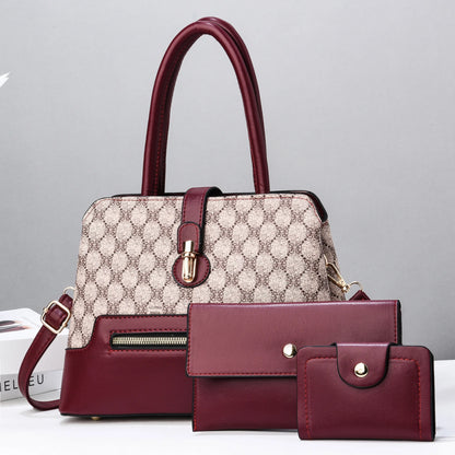 3 pçs/set moda tendência feminina bolsa tote bolsa de embreagem feminina com chique pequena carteira feminina viajando compras totes sacos conjunto