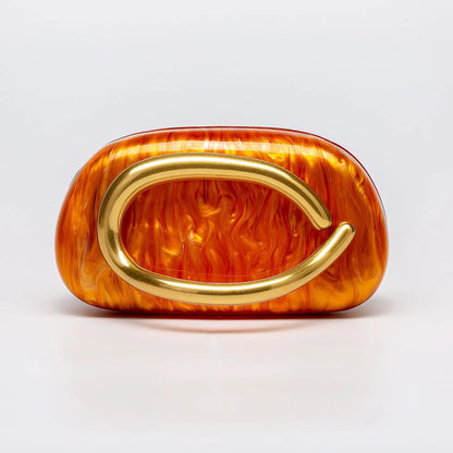 Elegant Acrylic Clutch with Metal Handle