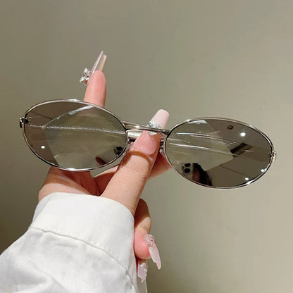 Kammpt vintage oval óculos de sol feminino moda retro ao ar livre casual tons masculino 2025 novo na moda design da marca decoração óculos de sol